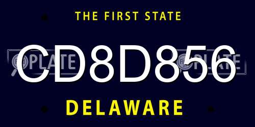 CD8D856 Delaware License Plate