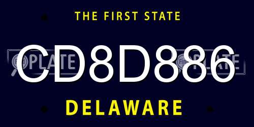 CD8D886 Delaware License Plate