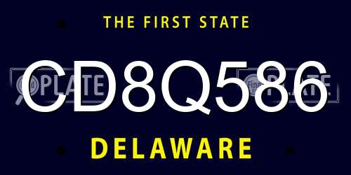 CD8Q586 Delaware License Plate