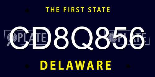 CD8Q856 Delaware License Plate