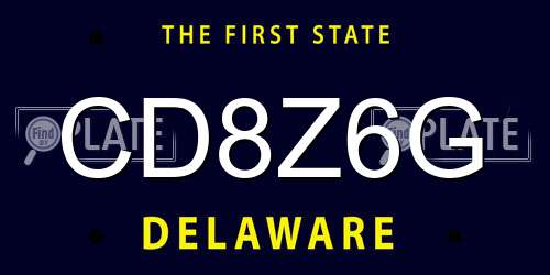 CD8Z6G Delaware License Plate