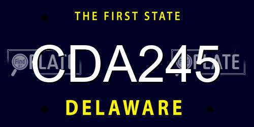 CDA245 Delaware License Plate