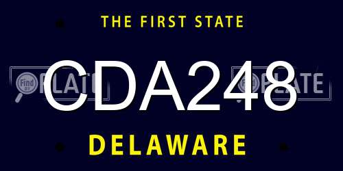 CDA248 Delaware License Plate