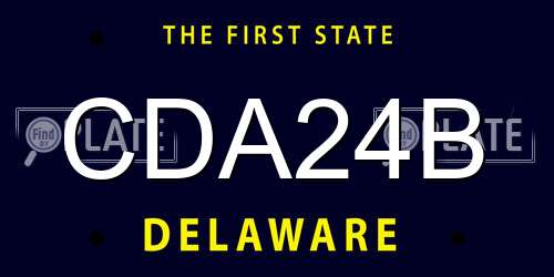 CDA24B Delaware License Plate