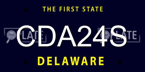 CDA24S Delaware License Plate