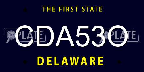 CDA53O Delaware License Plate