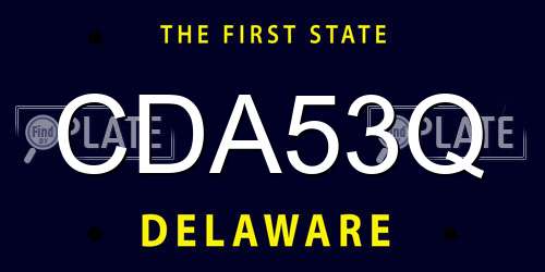 CDA53Q Delaware License Plate