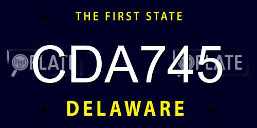 CDA745 Delaware License Plate