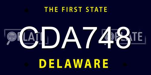 CDA748 Delaware License Plate