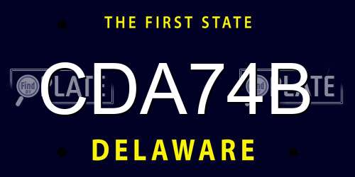 CDA74B Delaware License Plate