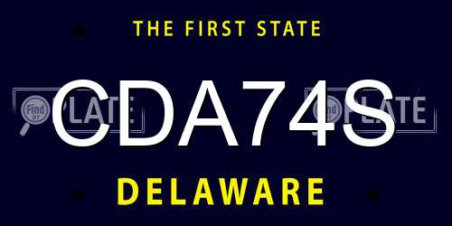 CDA74S Delaware License Plate