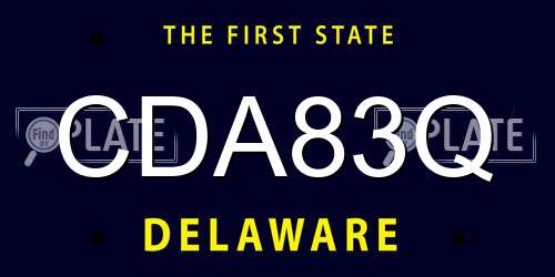 CDA83Q Delaware License Plate
