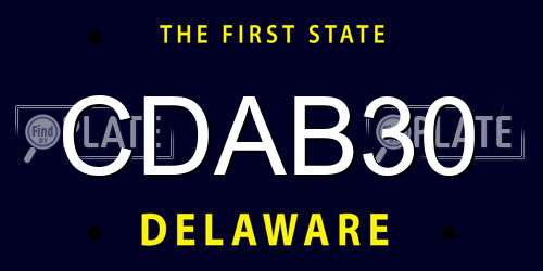 CDAB30 Delaware License Plate