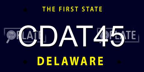 CDAT45 Delaware License Plate