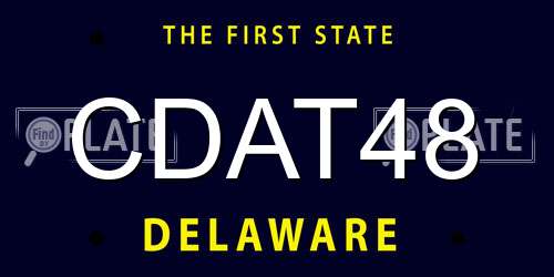 CDAT48 Delaware License Plate
