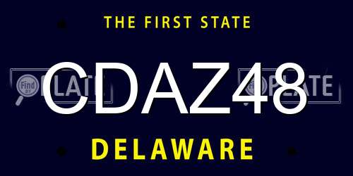 CDAZ48 Delaware License Plate