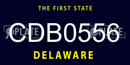 CDB0556 Delaware License Plate