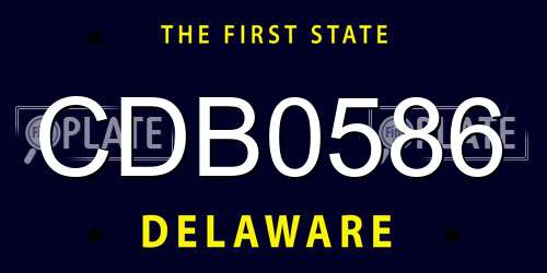 CDB0586 Delaware License Plate