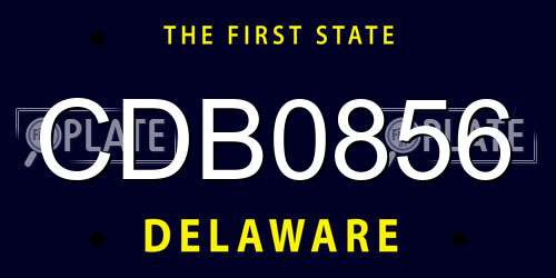 CDB0856 Delaware License Plate