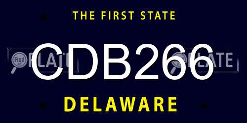 CDB266 Delaware License Plate