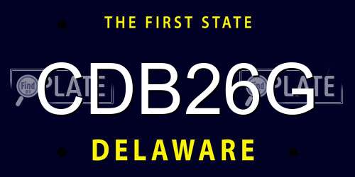 CDB26G Delaware License Plate