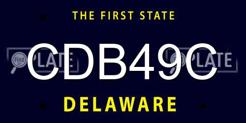 CDB49C Delaware License Plate
