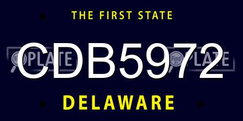 CDB5972 Delaware License Plate