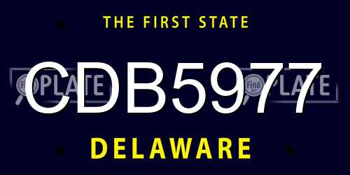 CDB5977 Delaware License Plate