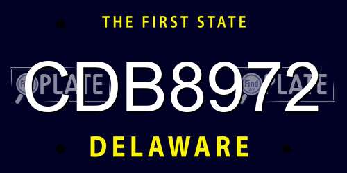 CDB8972 Delaware License Plate