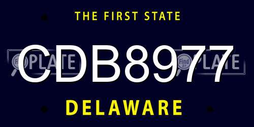 CDB8977 Delaware License Plate