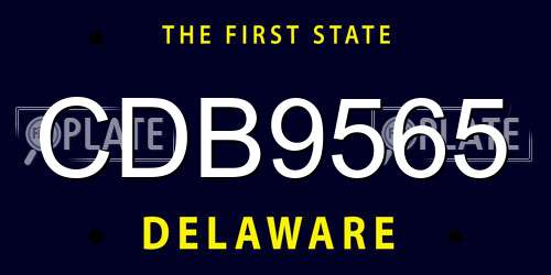 CDB9565 Delaware License Plate