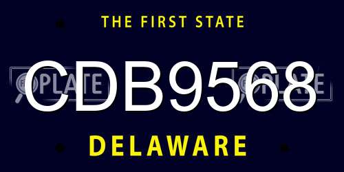 CDB9568 Delaware License Plate