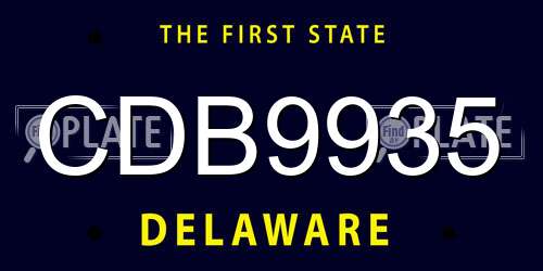 CDB9935 Delaware License Plate