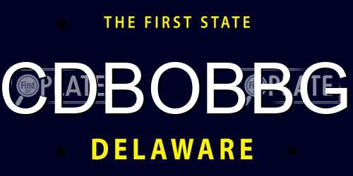 CDBOBBG Delaware License Plate