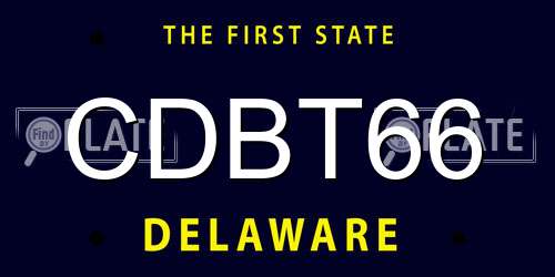 CDBT66 Delaware License Plate
