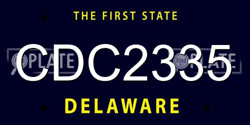 CDC2335 Delaware License Plate