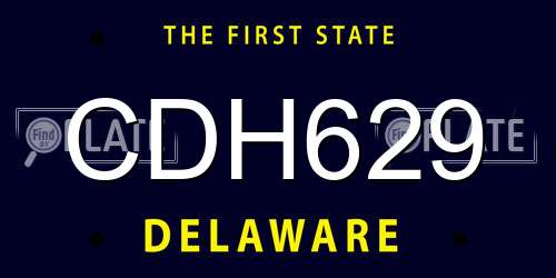 CDH629 Delaware License Plate