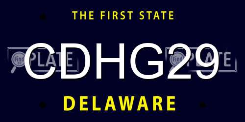 CDHG29 Delaware License Plate