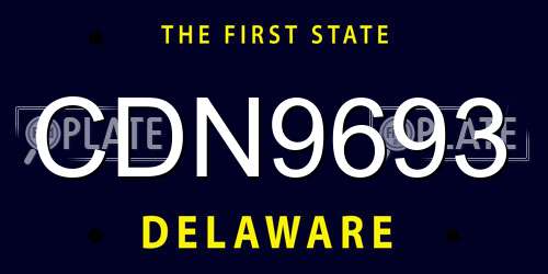 CDN9693 Delaware License Plate