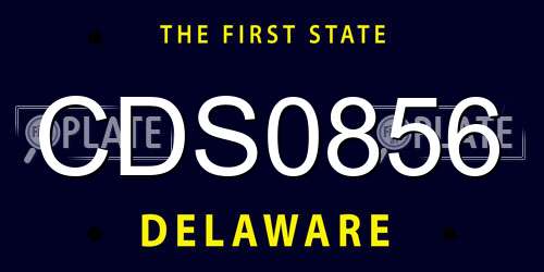 CDS0856 Delaware License Plate