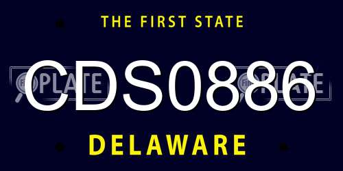 CDS0886 Delaware License Plate