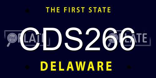 CDS266 Delaware License Plate