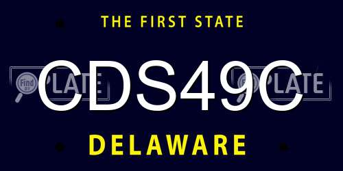 CDS49C Delaware License Plate