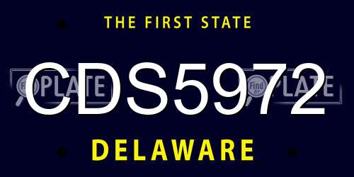 CDS5972 Delaware License Plate