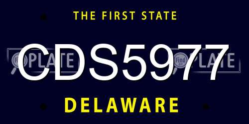 CDS5977 Delaware License Plate