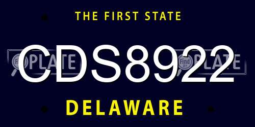 CDS8922 Delaware License Plate