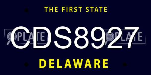 CDS8927 Delaware License Plate