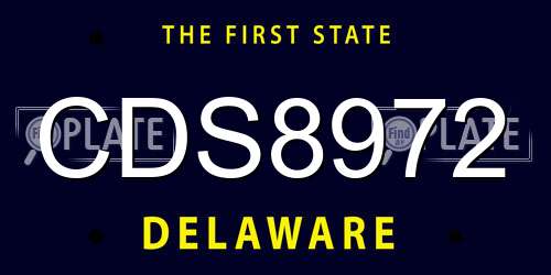 CDS8972 Delaware License Plate