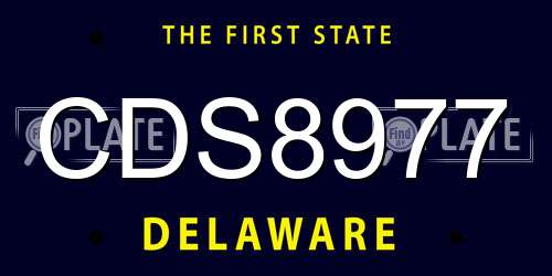 CDS8977 Delaware License Plate