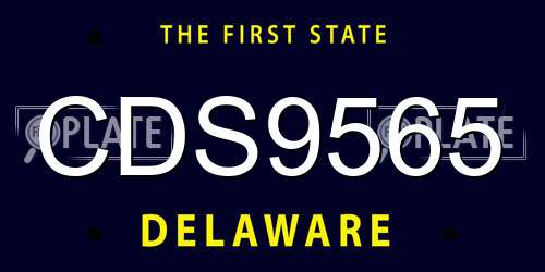 CDS9565 Delaware License Plate